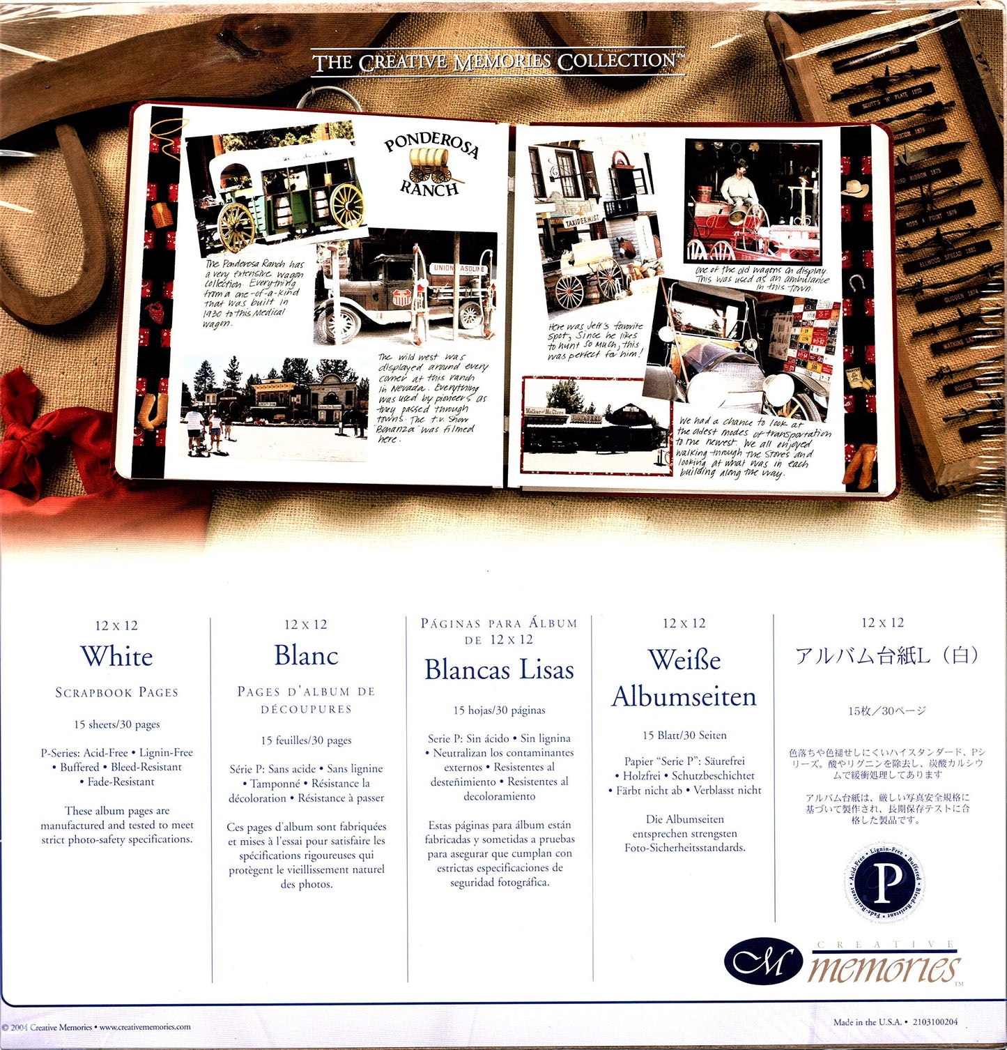 The Creative Memories Collection White Scrapbook Refill Pages 12" X 12" (2004 Discontinued ORIGINAL SIZE)