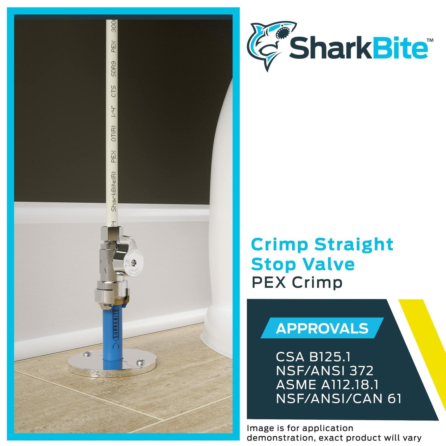 SharkBite 1/2 in. PEX Barb X 3/8 in. Brass Stop Valve