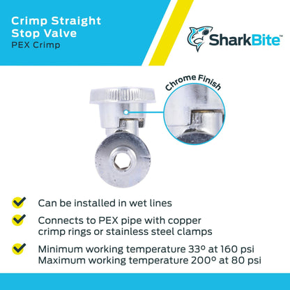 SharkBite 1/2 in. PEX Barb X 3/8 in. Brass Stop Valve