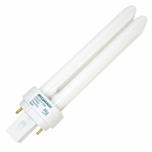 SYLVANIA 20676 - CF18DD/827/ECO - 18 Watt CFL Light Bulb - Compact Fluorescent - 2 Pin G24d-2 Base - 2700K -