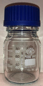 SIMAX 100ml GL-45 Borosilicate Glass Reagent Media/Storage Bottle with Cap and Ring (2)