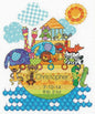 Dimensions Crafts 70-74066 Noah's Animals Birth Record Counted Cross Stitch Kit