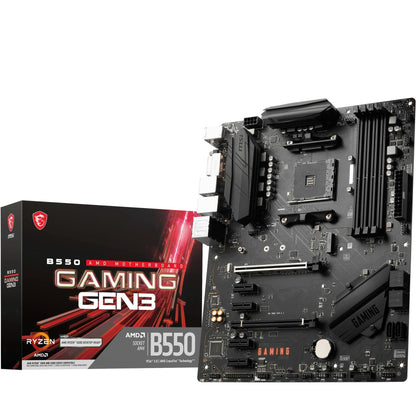 MSI B550 Gaming GEN3 AM4 ATX MB 4xDDR4 6xPCIE 1xM.1 HDMI 1 DVI RAID LAN 6xSATAIII 2xUSB3.2 2xUSB2.0