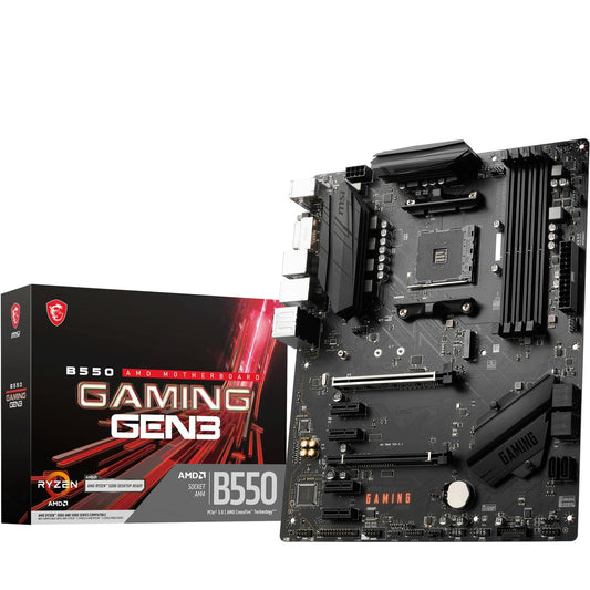 MSI B550 Gaming GEN3 AM4 ATX MB 4xDDR4 6xPCIE 1xM.1 HDMI 1 DVI RAID LAN 6xSATAIII 2xUSB3.2 2xUSB2.0