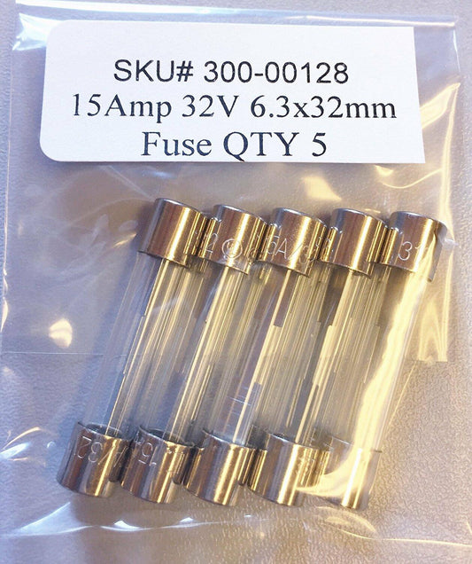 Bussmann Fuse / 15 amp 32V / 6.3x32mm / Fast Acting/Lot of 5