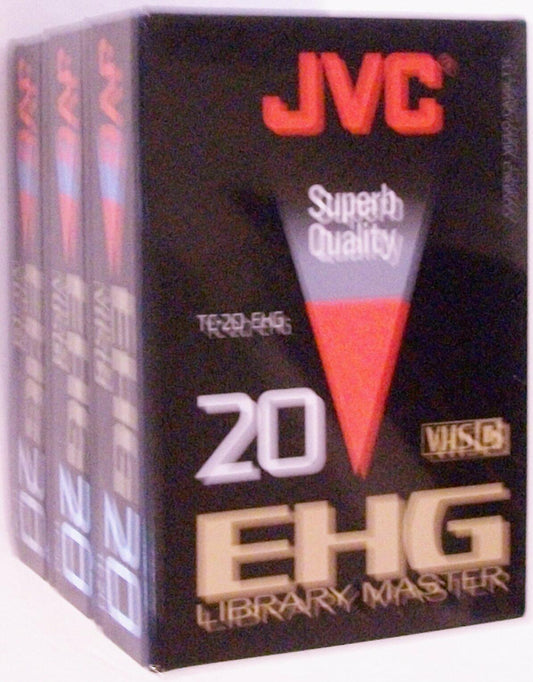 JVC VHS-C EHG 20 Library Master Compact Video Cassette TC-20 EHG (3 Pack)