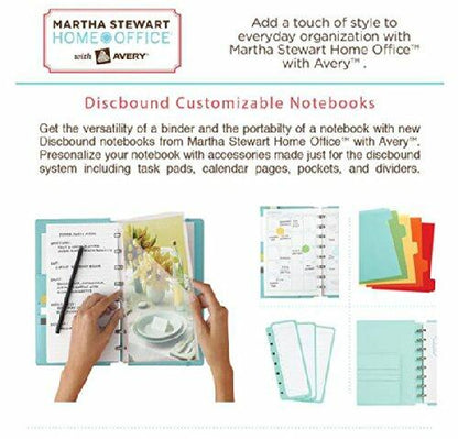 Martha Stewart Home Office with Avery Discbound Planner Pockets, 3 Pack, 8-1/2" x 11"