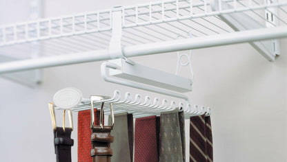 ClosetMaid 8060 Sliding Tie & Belt Rack for Wire Shelving, White