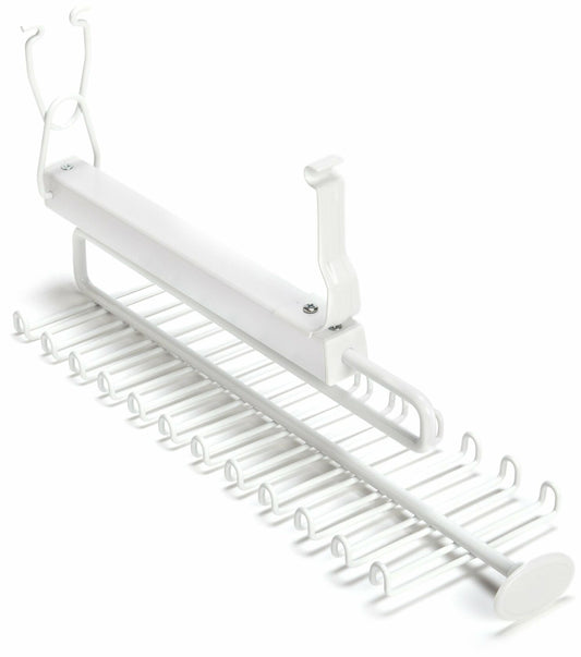 ClosetMaid 8060 Sliding Tie & Belt Rack for Wire Shelving, White