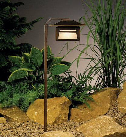Kichler 15392OZ Zen Garden Bollard 1-Light 12V, Olde Bronze