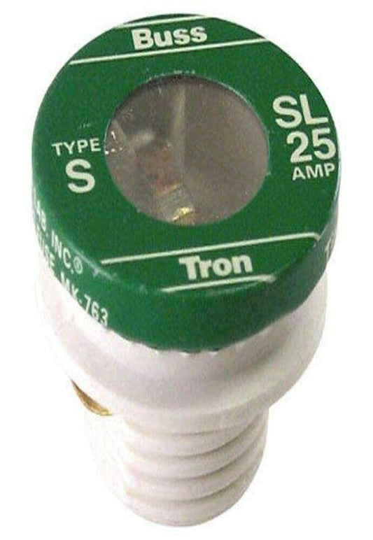 Bussmann SL-25PK4 25 Amp Time Delay Loaded Link Rejection Base Plug Fuse, 125V UL Listed, 4-Pack