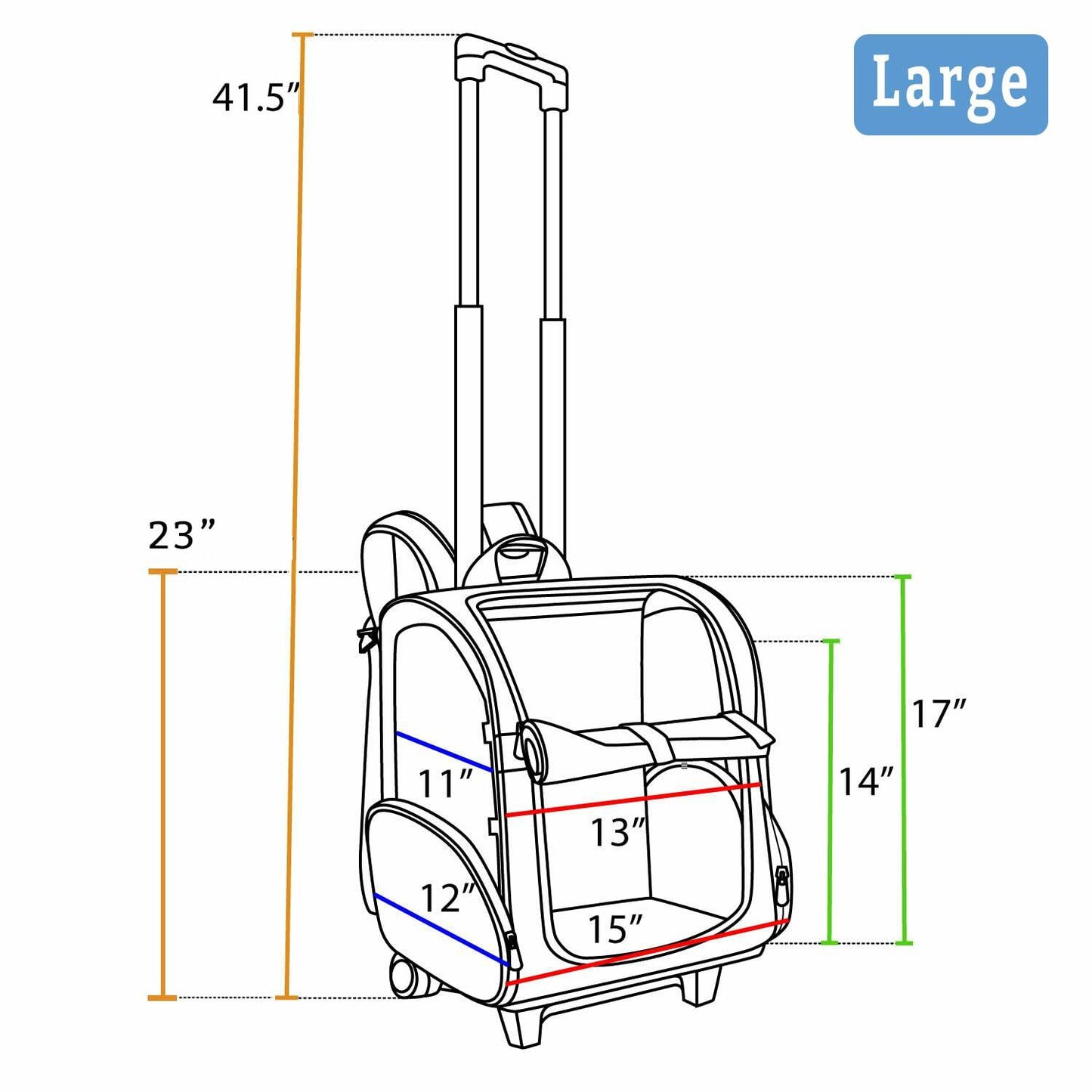 Snoozer Roll Around 4-in-1 Pet Carrier, Black, Large