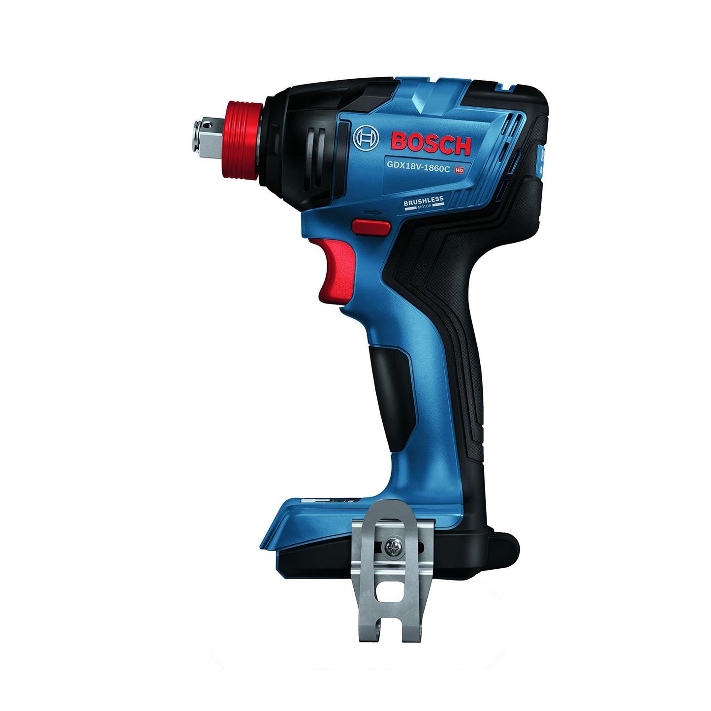 BOSCH GDX18V-1860CN 18V Connected-Ready Two-In-One 1/4 In. and 1/2 In. Bit/Socket Impact Driver/Wrench (Bare Tool), Black Blue