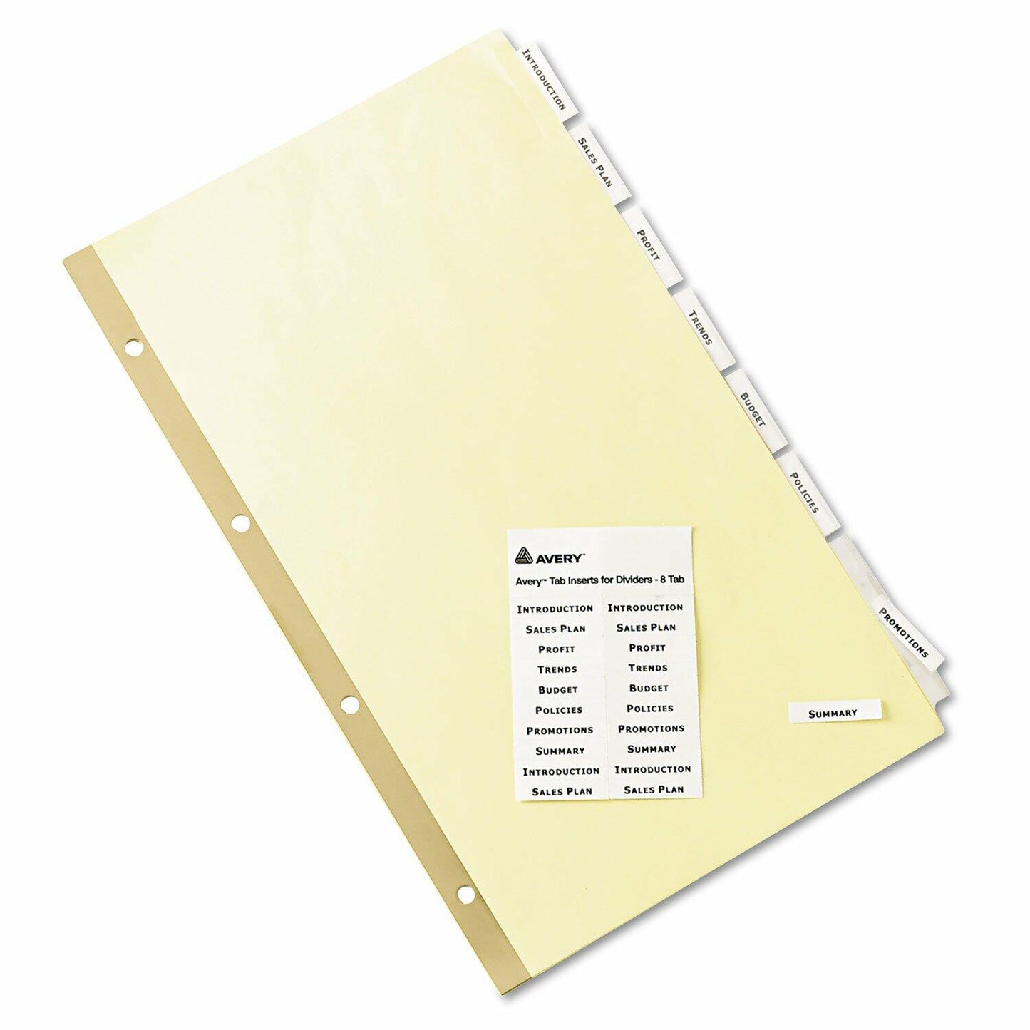 Avery 11116 Insertable Standard Tab Dividers, 8-Tab, Legal,Buff