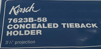 Kirsch Concealed Tieback Holder, 3 1/2" Projection, 1 Pair