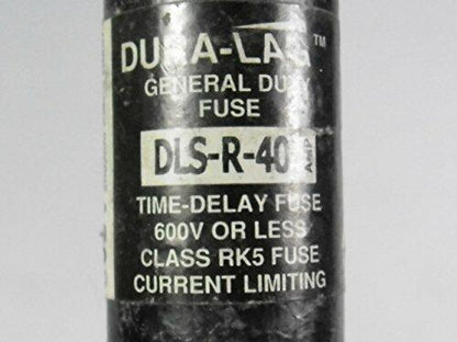 COOPER BUSSMANN DLS-R-40 Class RK5, Voltage Rating 600VAC/300VDC, TIME DELAY/Slow Blow, Fuse