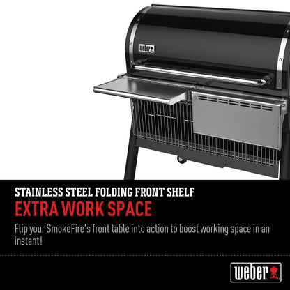 Weber SmokeFire EX6 Folding Front Shelf, Silver
