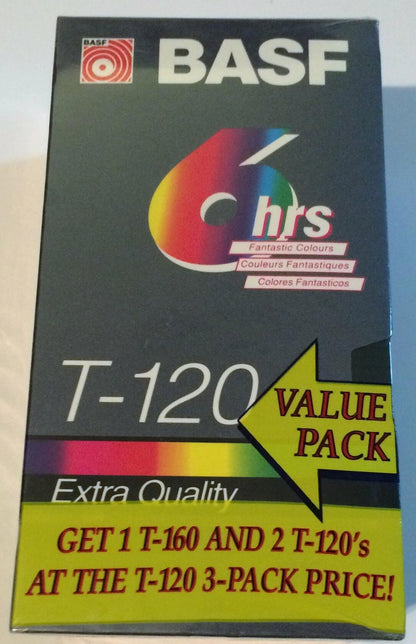 BASF VHS 3 Pack Value Pack T-120 & T-160