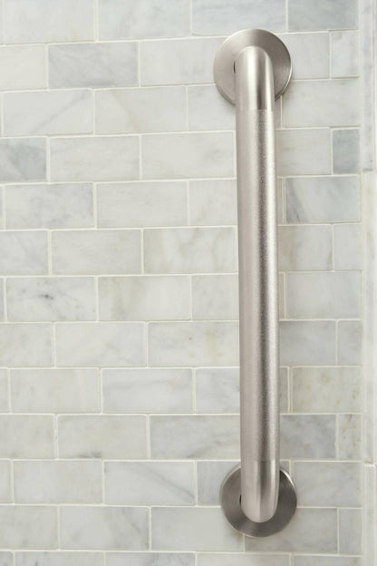 Moen LR8924P Home Care Safety 24-Inch Stainless Steel Bathroom Grab Bar with Textured Grip, Peened