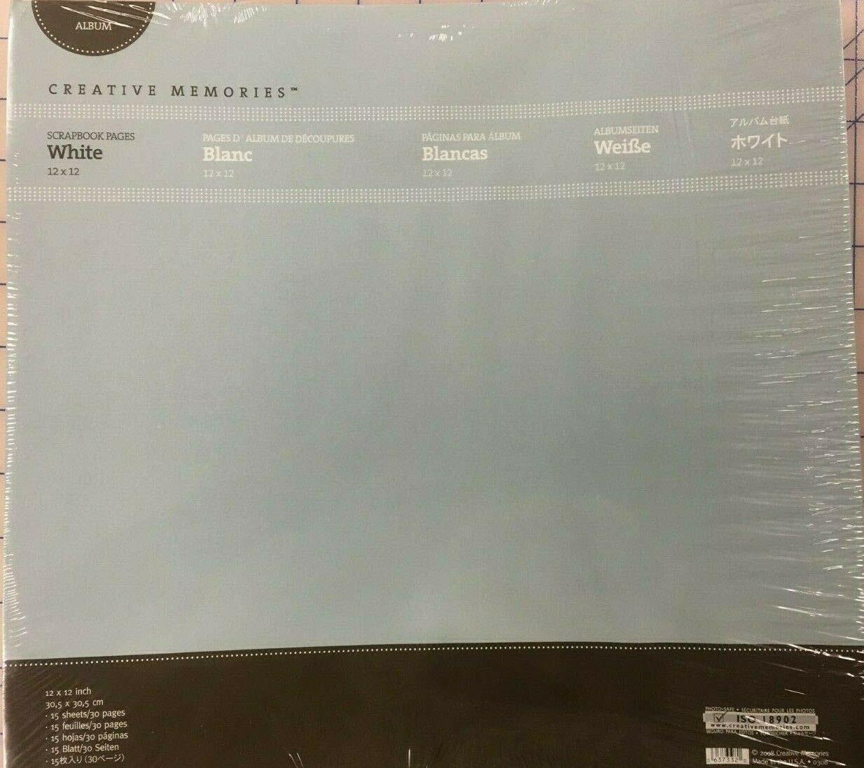 Creative Memories Scrapbook Pages White 12x12 Pack of 15 2008