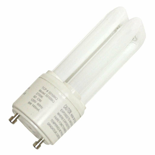 TCP 33113Q Fluorescent PL Quad Tube - 60 Watt Equivalent (only 13w Used) Soft White (2700K) 750 Lumens - GU24 Base
