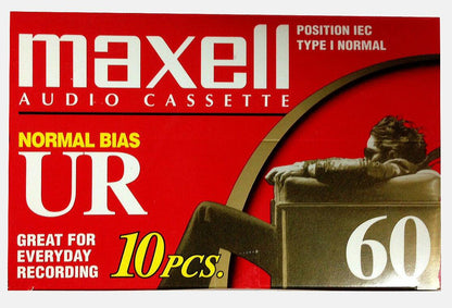 Maxell UR-60 Audio Cassette- Box of 10