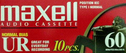 Maxell UR-60 Audio Cassette- Box of 10