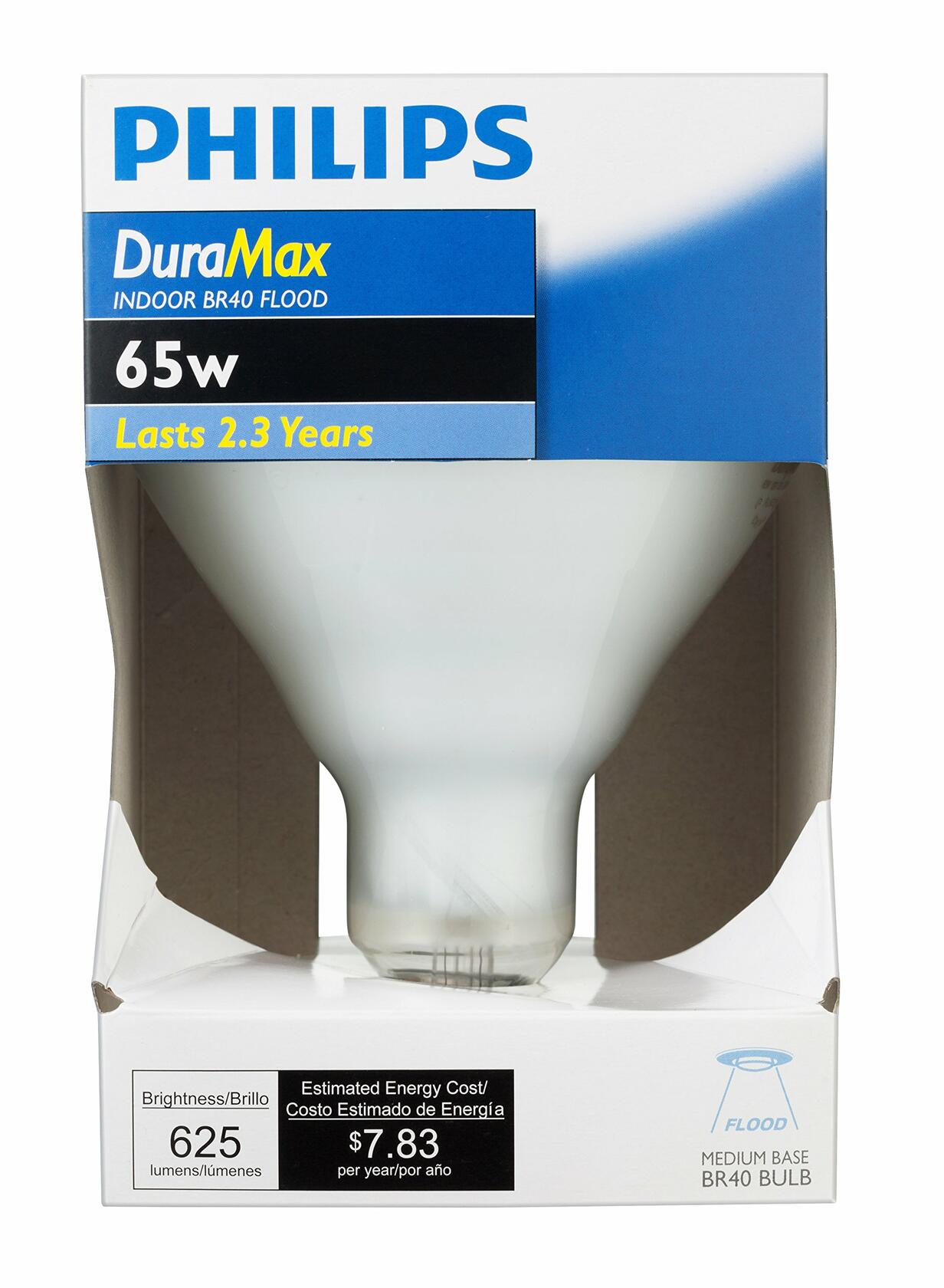 Philips Duramax Indoor Dimmable BR40 Flood Light Bulb: 2740-Kelvin, 65-Watt, Medium Screw Base, Warm White