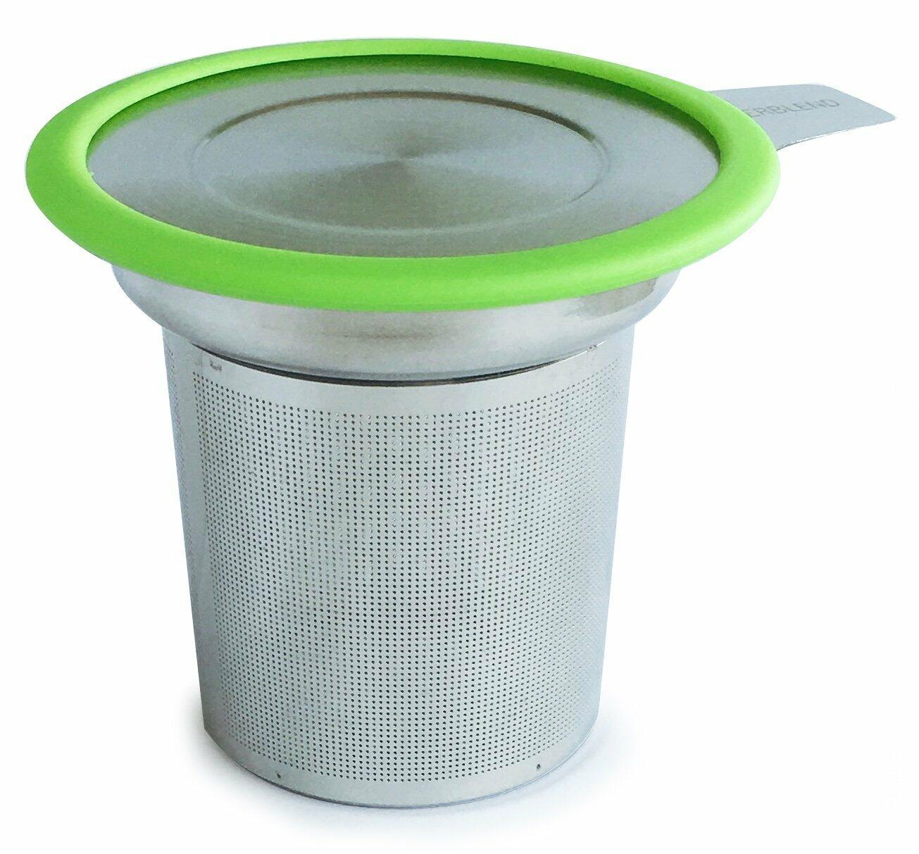 BetterBlend Tea Infuser Stainless Steel - Brew-in-Mug Tea Strainer for Loose Leaf Tea - Fine Tea Filter for Single Mug and Teapot with Silicone Rimmed Lid