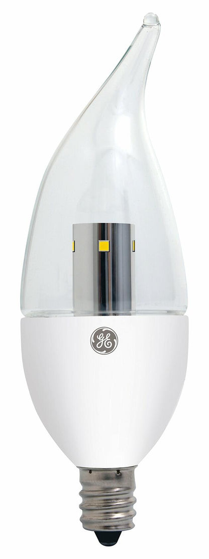 GE Lighting 89949 Energy-Smart LED 4-watt, 300-Lumen Bent Tip Bulb with Candelabra Base, Clear, 1-Pack