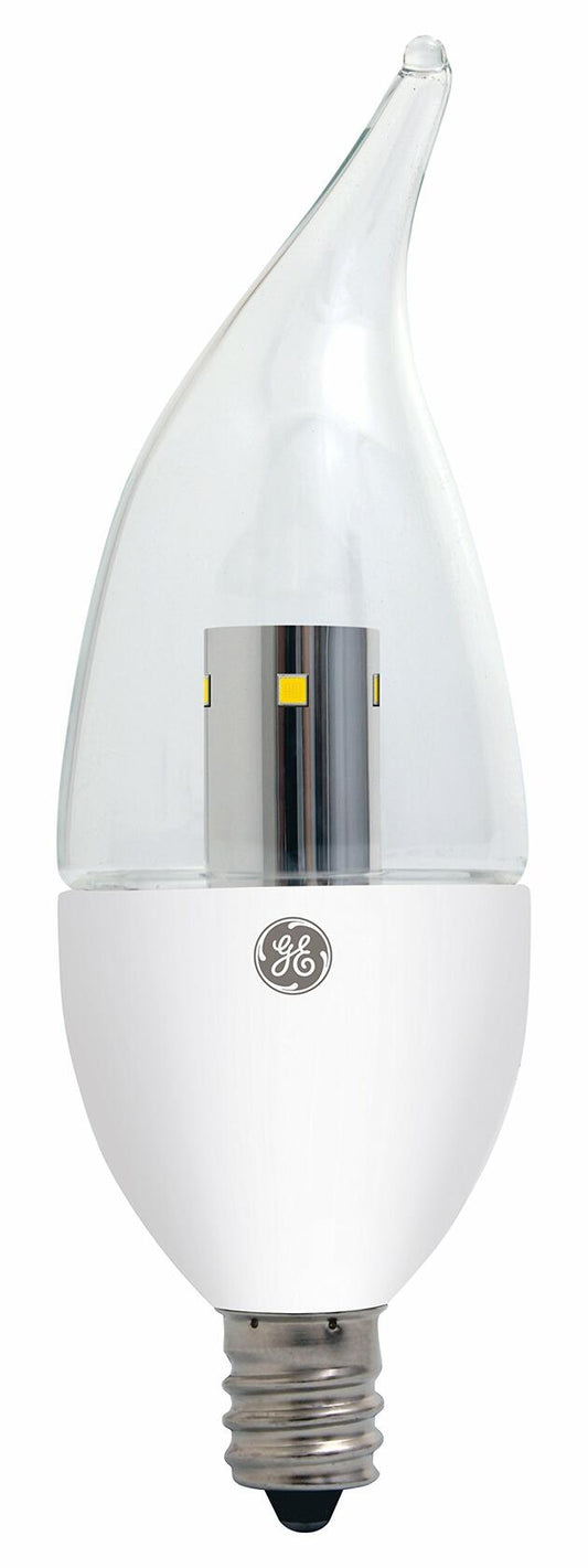 GE Lighting 89949 Energy-Smart LED 4-watt, 300-Lumen Bent Tip Bulb with Candelabra Base, Clear, 1-Pack