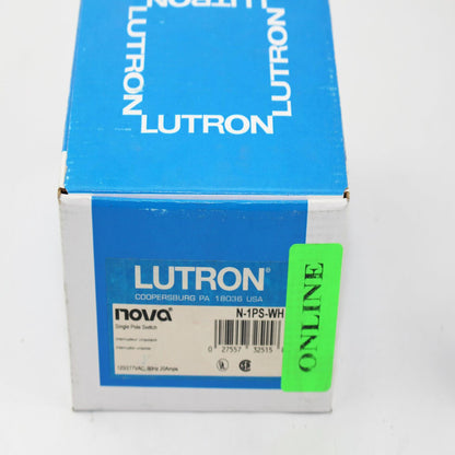 Lutron N-1PS-WH Nova Wall Light Switch Single-pole Slide 120V/277V 20A, White