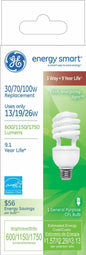Pack of 3: GE 3 Way CFL Energy Smart Spiral Bulbs. 13/19/26W.