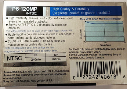 Camcorder Video Tape 8 mm Standard 120 Minutes