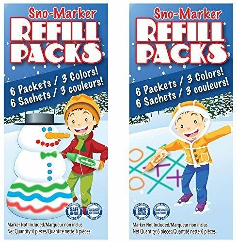 Ideal Sno Marker Classic and Bright Colors Refill Pack 2 Pack Bundle of Sno-marker Refill Packs for Sno Marker Toy. 12 Packets with 6 Colors