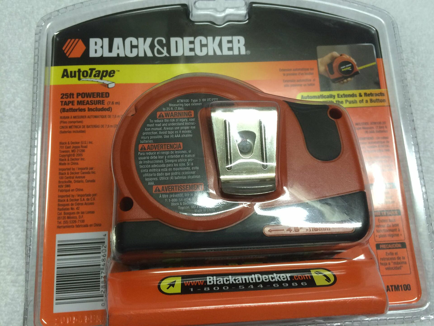 Black and Decker ATM100 Autotape Auto Tape Measure Powered Tape Rule