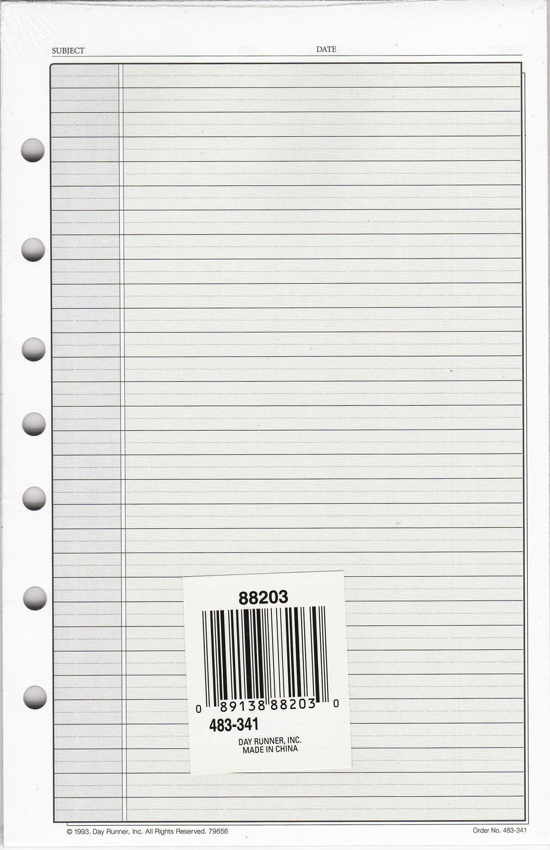 Day Runner Lined Notepad 5.5 x 8.5 Inches - 30 Sheets Per Pad (483-341)