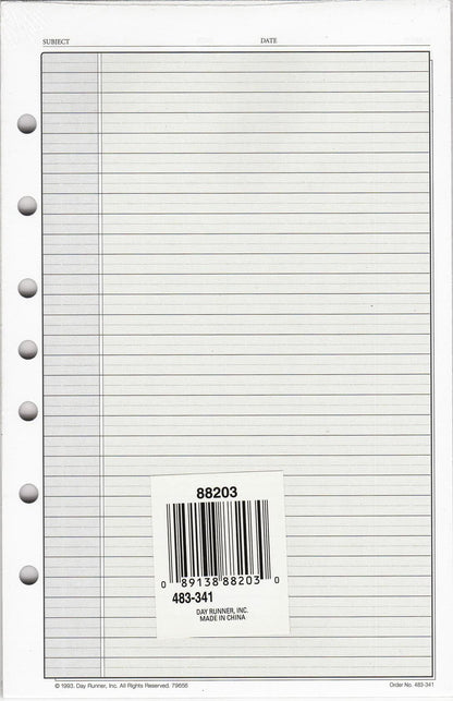 Day Runner Lined Notepad 5.5 x 8.5 Inches - 30 Sheets Per Pad (483-341)