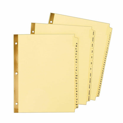Avery 11308 Preprinted Laminated Tab Dividers w/Gold Reinforced Binding Edge, 31-Tab, Letter