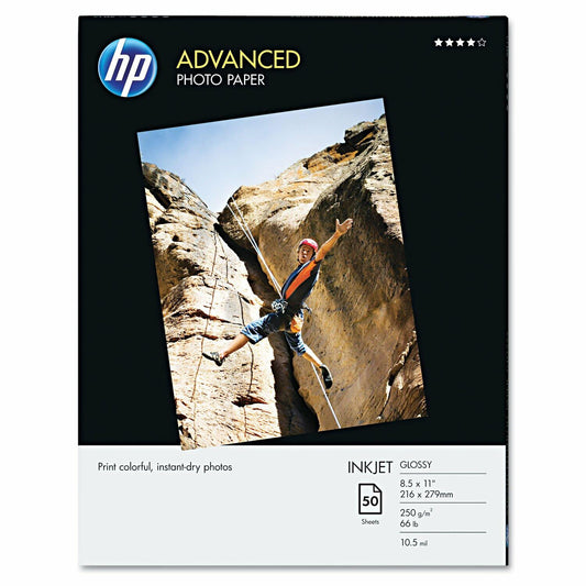 HP - Photo Paper, Glossy,66lb,10.5Mil,8-1/2quot;x11quot, 50SH/PK,WE, Sold as 1 Package, HEW Q7853A