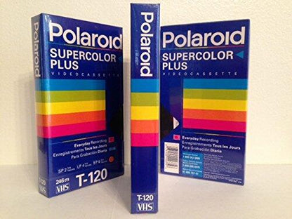 3 New Polaroid Supercolor Video Cassette T-120 3 Pack [VHS Tape]