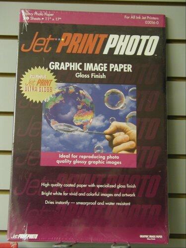 JETPRINT PHOTO - GRAPHIC IMAGE PAPER GLOSS FINISH, 11 X 17 - 20 SHEET
