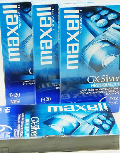 Maxell 4 Pack GX-Silver T-120 VHS