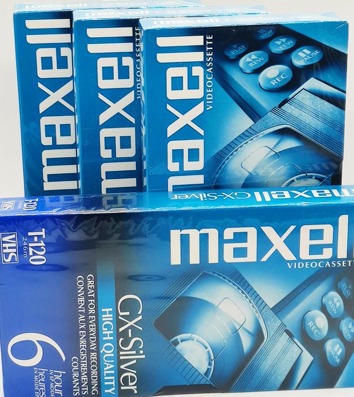 Maxell 4 Pack GX-Silver T-120 VHS