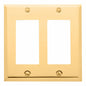 Baldwin Estate 4741.030.CD Square Beveled Edge Double GFCI Wall Plate in Polished Brass, 4.5" x 4.5"