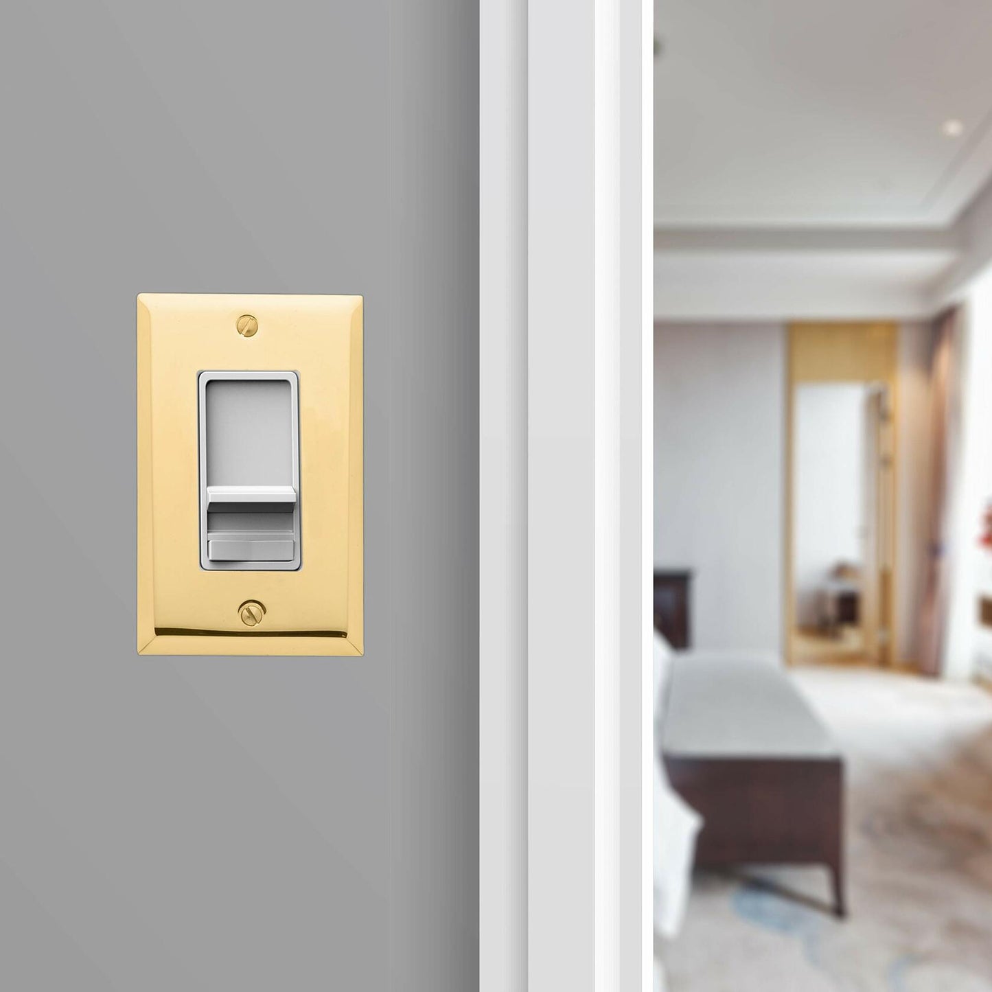 Baldwin Estate 4754.030.CD Square Beveled Edge Single GFCI Wall Plate in Polished Brass, 4.5" x 2.75"