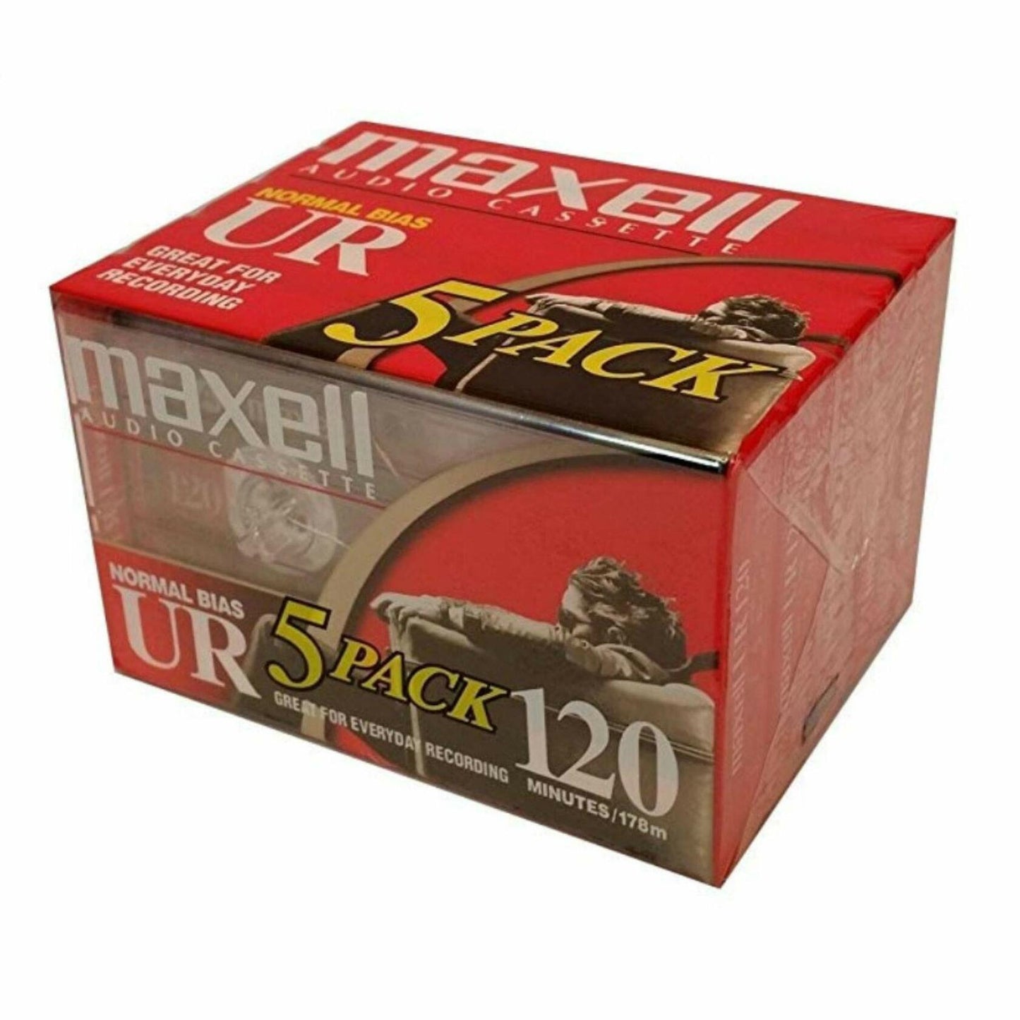 Maxell Audio Cassette Normal Bias UR 120 IEC Type EQ 120us Pack of 5