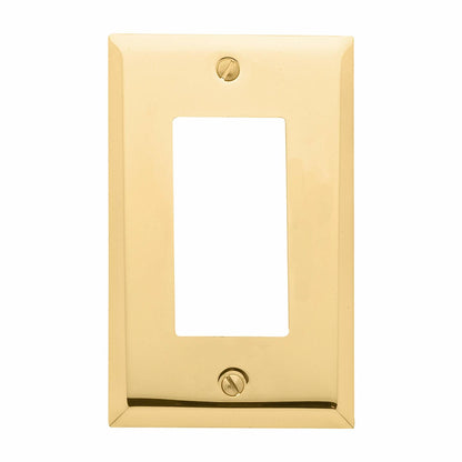 Baldwin Estate 4754.030.CD Square Beveled Edge Single GFCI Wall Plate in Polished Brass, 4.5" x 2.75"