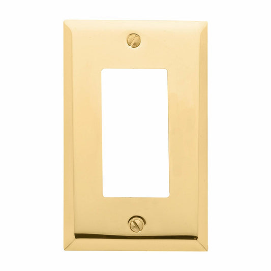Baldwin Estate 4754.030.CD Square Beveled Edge Single GFCI Wall Plate in Polished Brass, 4.5" x 2.75"