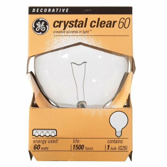 GE Lighting 14846 60-Watt 720-Lumen G25 Globe Bulb, Crystal Clear